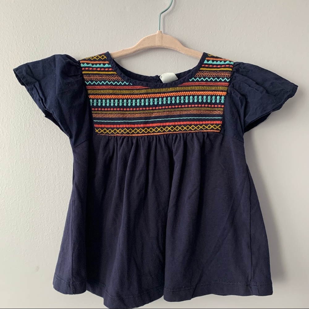 Gap Embroidered Short Sleeved Blouse